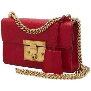 Gucci Chain Shoulder Bag GG Supreme Padlock Double